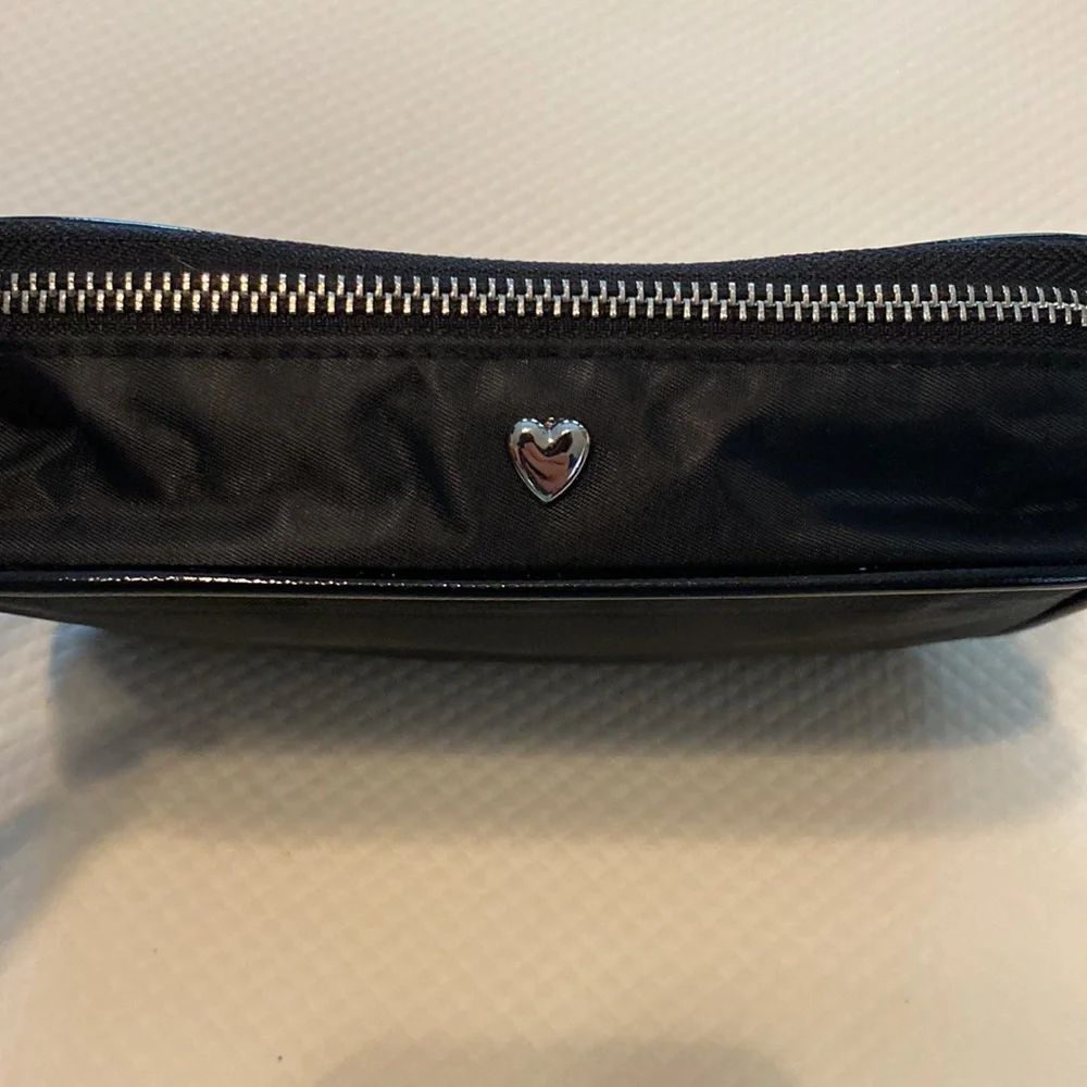 Bluemercury Black Nylon Cosmetic Makeup Jewelry Travel Zippered Pouch Bag